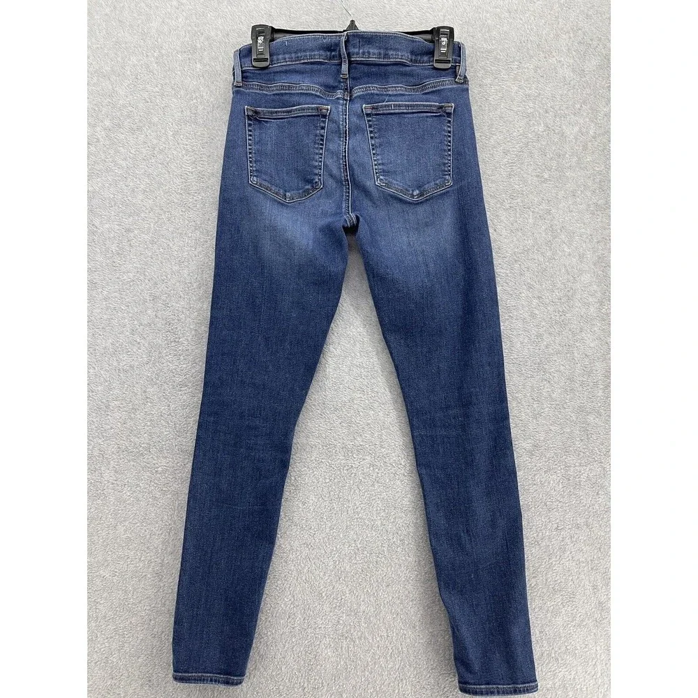 LOFT Ann Taylor Women's Blue Denim Jeans Size 4 Medium Wash Blend Skinny Crop - Picture 2 of 13